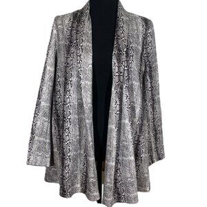ULTRA SUEDE LIKE TAUPE BLACK SNAKE OPEN JACKET